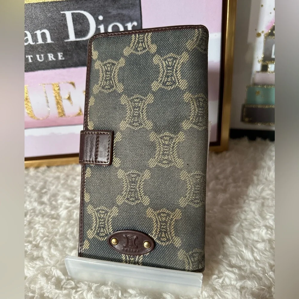 Ultra Rare Celine Denim Popularity Macadam Long Wallet Japan Exclusive - Picture 1 of 12